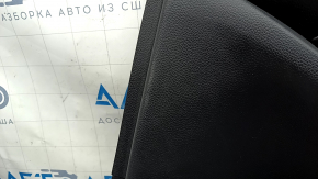 Rear right door panel for a 19-22 Honda Accord, black leather, black leather armrest, chrome molding with a black insert, scratches, scuffed, needs cleaning, dented leather