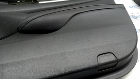 Door trim panel front right Honda Accord 20-22 black leather, armrest leather black, carbon insert with chrome molding, scratches, 