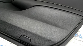 Door trim panel front right Honda Accord 20-22 black leather, armrest leather black, carbon insert with chrome molding, scratches, 