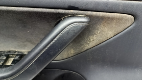 Tesla Model 3 18-20 front left door panel, black leather, Alcantara insert, leather armrest, power window control and door opening button, glossy black, tear, dry cleanable