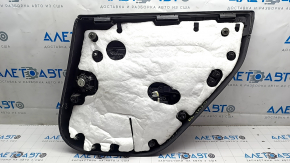 Tesla Model 3 18-20 black leather rear left door trim with speaker, window control, and door release button, stains, and dents