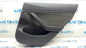 Door trim panel rear right Tesla Model 3 18-20 leather black with speaker with window control and door opening button, scuffs