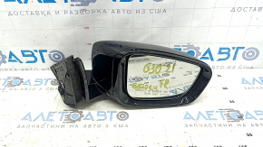 Right side mirror assembly for BMW 5 G30 17-23, 5 pins, BSM, heated, turn signal, black (668)