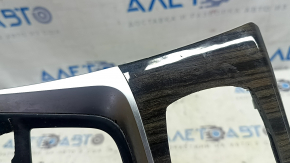 BMW 5 G30 17-23 center console trim, gloss black, wood grain, scratches