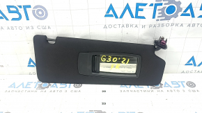 Right sun visor for BMW 5 G30 21-23, black, without hook