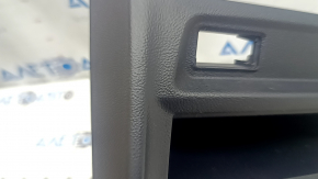 Rear center console trim for BMW 5 G30 2020 - black, with a pocket for a cigarette lighter and USB, scratched