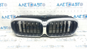BMW 5 G30 17-22 radiator grille assembly with radiator deflector blinds, with motor, under the camera, chrome, sand