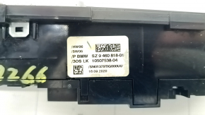 BMW 5 G30 17-23 center console button block for parking sensors, scratches, chrome bulging