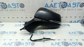 Left side mirror Toyota Highlander 20-24, 7 pins, turn signal, heated, BSM, graphite, scratches on the turn signal, broken housing