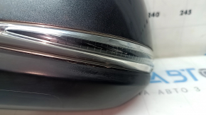 Left side mirror Toyota Highlander 20-24, 7 pins, turn signal, heated, BSM, graphite, scratches on the turn signal, broken housing