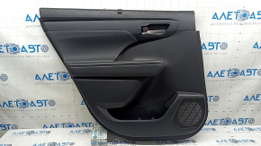 Rear left door panel for Toyota Highlander 20-22 with curtain, black leather, black insert, black leather armrest, scratches, needs cleaning