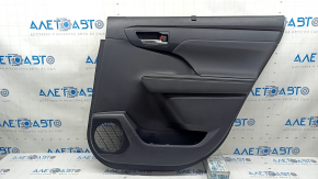 Door trim panel, rear right, Toyota Highlander 20-22, with curtain, with handle, black leather, black insert, black leather armrest, scratches, needs cleaning, bump
