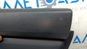 Door trim panel, rear right, Toyota Highlander 20-22, with curtain, with handle, black leather, black insert, black leather armrest, scratches, needs cleaning, bump