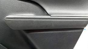 Door trim panel, rear right, Toyota Highlander 20-22, with curtain, with handle, black leather, black insert, black leather armrest, scratches, needs cleaning, bump