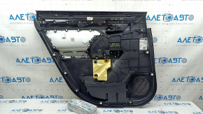 Door trim panel, rear right, Toyota Highlander 20-22, with curtain, with handle, black leather, black insert, black leather armrest, scratches, needs cleaning, bump