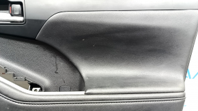 Door trim panel, front right, Toyota Highlander 20-25, black leather, XLE, XSE, black insert, black leather armrest, with handle