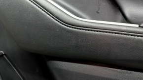 Door trim panel, front right, Toyota Highlander 20-25, black leather, XLE, XSE, black insert, black leather armrest, with handle