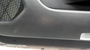 Door trim panel, front right, Toyota Highlander 20-25, black leather, XLE, XSE, black insert, black leather armrest, with handle