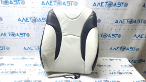 Toyota Prius 50 16-18 passenger seat back upholstery, black and gray leather