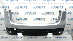Bare rear bumper with lip for Jaguar F-Pace X761 17-20 for 2 single exhausts, for 4 parking sensors, white, scratches, pressed