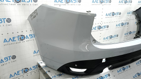 Bare rear bumper with lip for Jaguar F-Pace X761 17-20 for 2 single exhausts, for 4 parking sensors, white, scratches, pressed
