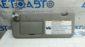 Left visor for Toyota Highlander 20-24, gray, without hook, dry-cleanable
