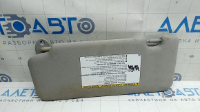Right visor for Toyota Highlander 20-24, gray, without hook, dry-cleanable
