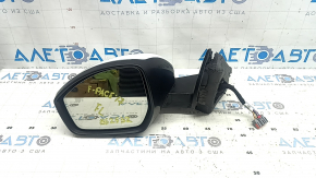 Left side mirror assembly for Jaguar F-Pace X761 17-23, 18 pins, turn signal, auto-dimming, heated, BSM, backlight, white
