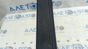 Jaguar F-Pace X761 17-20 center console trim, upper left, black leather with white stitching