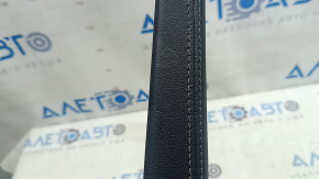 Jaguar F-Pace X761 17-20 center console trim, upper left, black leather with white stitching