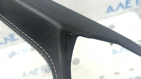 Jaguar F-Pace X761 17-20 center console trim, upper right side, black leather with white stitching