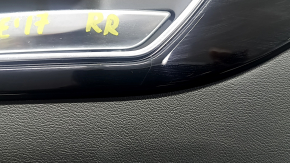 Door trim, rear right, Jaguar F-Pace X761 17-20, black leather with white stitching, leather armrest, with glossy black trim, with backlight, with handle, scratches