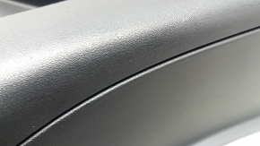 Door trim, rear right, Jaguar F-Pace X761 17-20, black leather with white stitching, leather armrest, with glossy black trim, with backlight, with handle, scratches