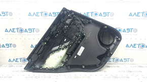Door trim, rear right, Jaguar F-Pace X761 17-20, black leather with white stitching, leather armrest, with glossy black trim, with backlight, with handle, scratches