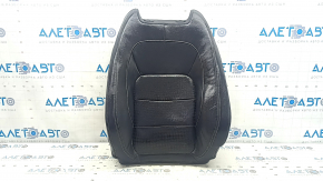 Driver's seat back upholstery for Jaguar F-Pace X761 17-20, black leather with white stitching, perforation, Sport