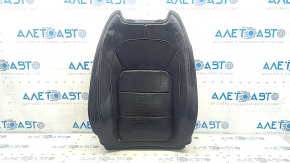 Jaguar F-Pace X761 17-20 passenger seat back upholstery, black leather with white stitching, perforation, Sport, wrinkled