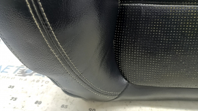 Jaguar F-Pace X761 17-20 passenger seat back upholstery, black leather with white stitching, perforation, Sport, wrinkled