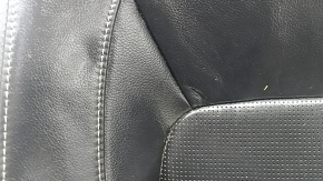 Jaguar F-Pace X761 17-20 passenger seat back upholstery, black leather with white stitching, perforation, Sport, wrinkled