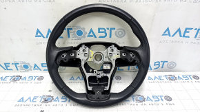 Naked steering wheel Toyota Highlander 20-24 black leather, not heated, scratches, worn