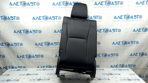Left rear seat backrest, 3rd row, Toyota Highlander 20-23, black leather, XLE, with headrest and bracket, dented leather, rusty bracket