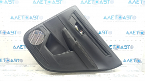 Rear right door panel for Honda CRV 23-25, black leather with orange stitching, Sport, glossy black molding, with handle, scratched