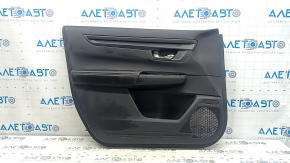 Honda CRV 23-25 black front left door panel, black leather armrest with orange stitching, glossy black molding, bumps, dents