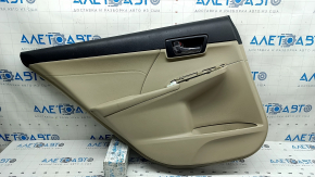 Rear left door panel for Toyota Camry v50 12-14 USA, beige, with handle, with armrest, beige rubber, scratches, needs cleaning