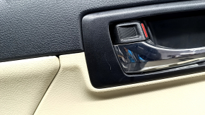 Rear left door panel for Toyota Camry v50 12-14 USA, beige, with handle, with armrest, beige rubber, scratches, needs cleaning