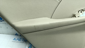 Rear left door panel for Toyota Camry v50 12-14 USA, beige, with handle, with armrest, beige rubber, scratches, needs cleaning