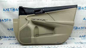 Front left door trim panel for Toyota Camry v50 12-14 USA, beige, with handle, with armrest, beige rubber, scratches, needs cleaning