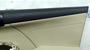 Front left door trim panel for Toyota Camry v50 12-14 USA, beige, with handle, with armrest, beige rubber, scratches, needs cleaning