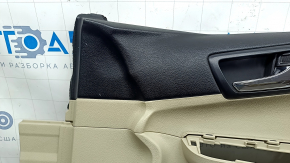 Front left door trim panel for Toyota Camry v50 12-14 USA, beige, with handle, with armrest, beige rubber, scratches, needs cleaning