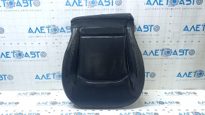 Lower passenger seat trim for a Jeep Compass 17-21, leather + cloth, black, white, and brown stitching, needs cleaning, scratches