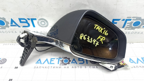 Right side mirror assembly for Tesla Model X 16-21, 13+2 pins, graphite PMNG + chrome, heated, auto-dimming, paint worn, chips
